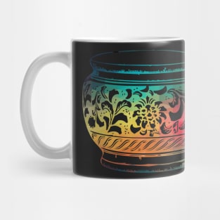 Rainbow abstract flower design on a pot 08 Mug